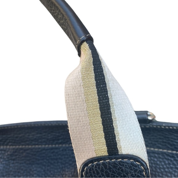 FURLA Black Pebbled Leather Hobo Handbag Purse Bag - Picture 13 of 16